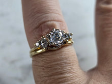Load image into Gallery viewer, Womens Vintage Estate 14K Gold Diamond Ring Set 3.6g  #E5356