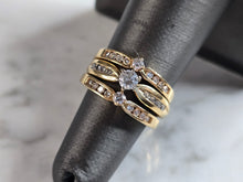 Load image into Gallery viewer, Womens Vintage Estate 14K Gold Diamond Ring Set 7.7g  #E5357