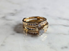 Load image into Gallery viewer, Womens Vintage Estate 14K Gold Diamond Ring Set 7.7g  #E5357
