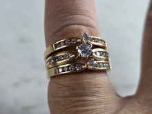 Load image into Gallery viewer, Womens Vintage Estate 14K Gold Diamond Ring Set 7.7g  #E5357