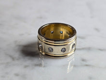 Load image into Gallery viewer, Womens Vintage Estate 18K Yellow &amp; White Gold Diamond Novell Ring 12.2g E5360