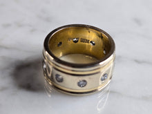 Load image into Gallery viewer, Womens Vintage Estate 18K Yellow &amp; White Gold Diamond Novell Ring 12.2g E5360