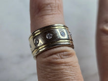 Load image into Gallery viewer, Womens Vintage Estate 18K Yellow &amp; White Gold Diamond Novell Ring 12.2g E5360