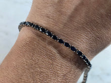 Load image into Gallery viewer, Womens Vintage Estate Sterling Silver Sapphire Bracelet 11.7g #E5406