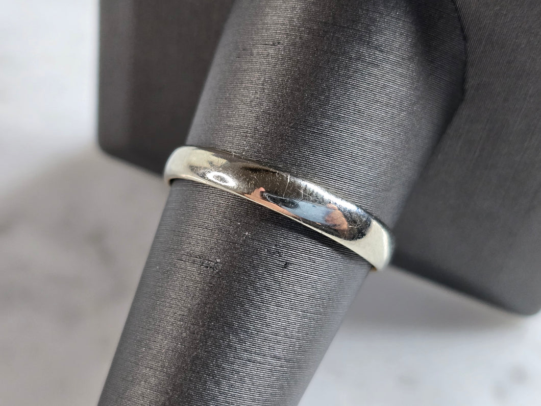 Mens Vintage Estate 10K White Gold Band Wedding Ring 2.2g E5413