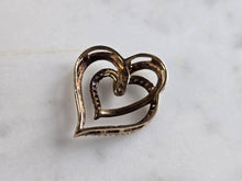 Load image into Gallery viewer, Womens Vintage Estate 10K Gold Diamond Heart Pendant 1.5g E5423