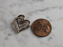 Load image into Gallery viewer, Womens Vintage Estate 10K Gold Diamond Heart Pendant 1.5g E5423