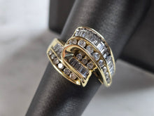 Load image into Gallery viewer, Womens Vintage Estate 14K Yellow Gold Modernist Diamond Freeform Ring 5.8g E5460