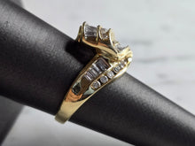 Load image into Gallery viewer, Womens Vintage Estate 14K Yellow Gold Modernist Diamond Freeform Ring 5.8g E5460
