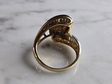 Load image into Gallery viewer, Womens Vintage Estate 14K Yellow Gold Modernist Diamond Freeform Ring 5.8g E5460