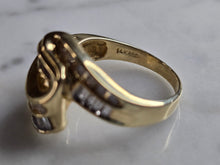 Load image into Gallery viewer, Womens Vintage Estate 14K Yellow Gold Modernist Diamond Freeform Ring 5.8g E5460