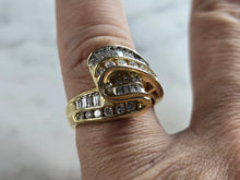 Load image into Gallery viewer, Womens Vintage Estate 14K Yellow Gold Modernist Diamond Freeform Ring 5.8g E5460