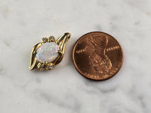 Load image into Gallery viewer, Womens Vintage Estate 14K Gold Diamond Chip &amp; Opal Pendant 2.3g E5496