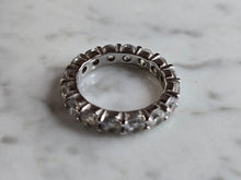 Load image into Gallery viewer, Womens Vintage Estate Sterling Silver Eternity CZ Ring 4.8g E5499