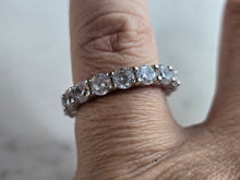 Load image into Gallery viewer, Womens Vintage Estate Sterling Silver Eternity CZ Ring 4.8g E5499
