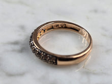 Load image into Gallery viewer, Womens Vintage Estate 14k Rose Gold Brown Diamond Ring 3.0g #E5508