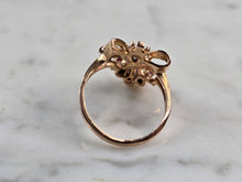Load image into Gallery viewer, Womens Vintage Estate 18K Rose Gold Diamond Ruby Bow Ring, 3.7g E5510