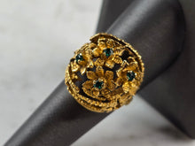 Load image into Gallery viewer, Womens Vintage Estate 18K Yellow Gold Emerald Ring 8.1g  #E5512