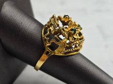 Load image into Gallery viewer, Womens Vintage Estate 18K Yellow Gold Emerald Ring 8.1g  #E5512