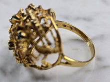 Load image into Gallery viewer, Womens Vintage Estate 18K Yellow Gold Emerald Ring 8.1g  #E5512