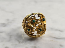 Load image into Gallery viewer, Womens Vintage Estate 18K Yellow Gold Emerald Ring 8.1g  #E5512