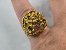 Load image into Gallery viewer, Womens Vintage Estate 18K Yellow Gold Emerald Ring 8.1g  #E5512