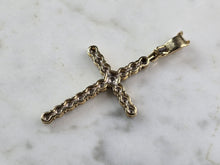 Load image into Gallery viewer, Vintage 10k Yellow Gold Religious Crucifix Cross Diamond Pendant 2.9g E5513