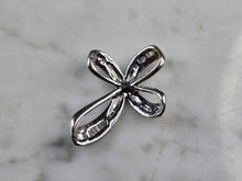 Load image into Gallery viewer, Womens Vintage Estate 14k White Gold Diamond Cross Pendant 3.5g E5517