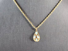 Load image into Gallery viewer, Womens Vintage Estate 14K Gold Opal Tear Drop Pendant Rope Necklace 3.6g E5529
