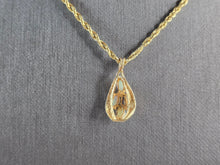 Load image into Gallery viewer, Womens Vintage Estate 14K Gold Opal Tear Drop Pendant Rope Necklace 3.6g E5529