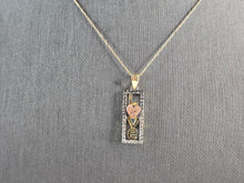 Load image into Gallery viewer, Womens Vintage Estate 10K Mixed Gold Love Pendant Necklace 1.7g #E5531