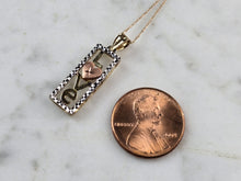 Load image into Gallery viewer, Womens Vintage Estate 10K Mixed Gold Love Pendant Necklace 1.7g #E5531
