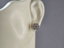Load image into Gallery viewer, Pr of Womens Vintage Estate 14K White Gold Diamond Earrings 2.3g E5536