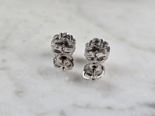 Load image into Gallery viewer, Pr of Womens Vintage Estate 14K White Gold Diamond Earrings 2.3g E5536