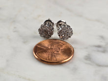 Load image into Gallery viewer, Pr of Womens Vintage Estate 14K White Gold Diamond Earrings 2.3g E5536