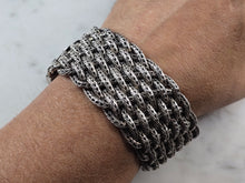 Load image into Gallery viewer, Womens Vintage Estate Sterling Silver Braided Mesh Bracelet 130.8g E5547