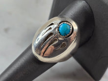 Load image into Gallery viewer, Mens Vintage Estate Sterling Silver Navajo Bear Paw Turquoise Ring 17.8g E5550