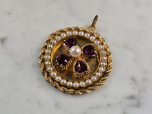 Load image into Gallery viewer, Womens Vintage Estate 14K Gold Amethyst &amp; Pearl Pendant 16.2g #E5566