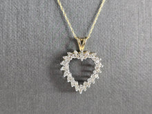 Load image into Gallery viewer, Womens Vintage Estate 10k Gold Diamond Heart Pendant Necklace  2.7g  E5570