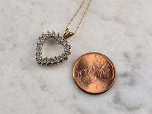 Load image into Gallery viewer, Womens Vintage Estate 10k Gold Diamond Heart Pendant Necklace  2.7g  E5570