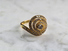 Load image into Gallery viewer, Womens Vintage Estate 14K Gold Modernist Diamond Ring, 4.3g E5575