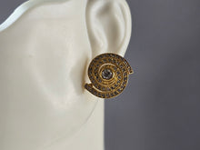 Load image into Gallery viewer, Womens Vintage Estate 14K Yellow Gold Modernist Diamond Earrings, 6.0g E5576