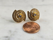 Load image into Gallery viewer, Womens Vintage Estate 14K Yellow Gold Modernist Diamond Earrings, 6.0g E5576