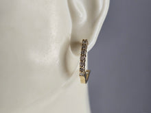 Load image into Gallery viewer, Womens Vintage Estate 14K Yellow Gold Diamond Hoop Earrings 3.4g E5577