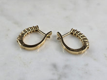 Load image into Gallery viewer, Womens Vintage Estate 14K Yellow Gold Diamond Hoop Earrings 3.4g E5577