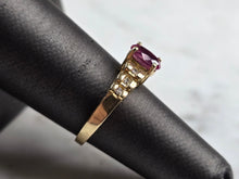 Load image into Gallery viewer, Womens Vintage Estate 14K Gold Sapphire Diamond Ring 3.2g E5582