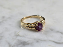 Load image into Gallery viewer, Womens Vintage Estate 14K Gold Sapphire Diamond Ring 3.2g E5582