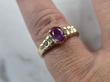 Load image into Gallery viewer, Womens Vintage Estate 14K Gold Sapphire Diamond Ring 3.2g E5582
