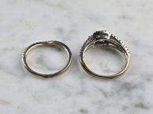 Load image into Gallery viewer, Womens Vintage Estate 14K White Gold Diamond Sapphire Ring Set 4.5g E5586