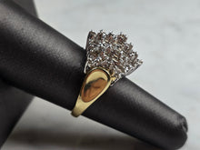 Load image into Gallery viewer, Womens Vintage Estate 14K Yellow Gold Modernist Diamond Cluster Ring 7.8g E5587